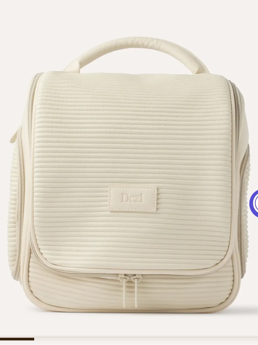 Dezi Cream Quilted Travel Bag